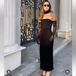 Zara black choker dress